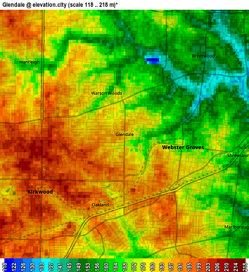 Glendale elevation map