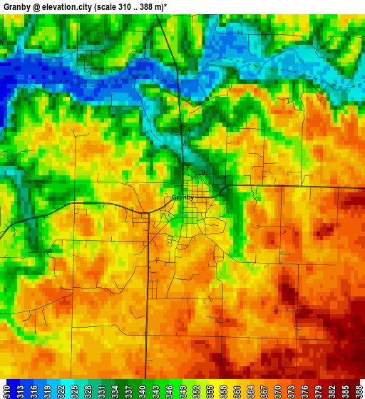 Granby elevation map