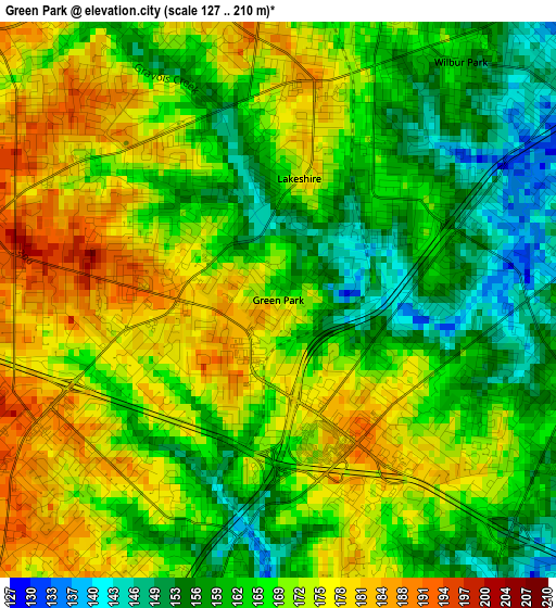 Green Park elevation map