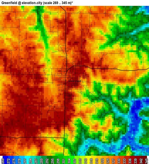 Greenfield elevation map