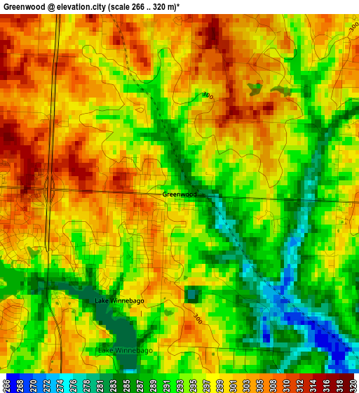 Greenwood elevation map