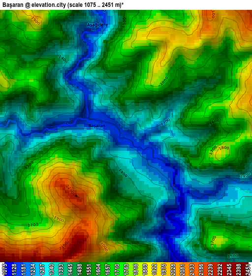 Başaran elevation map