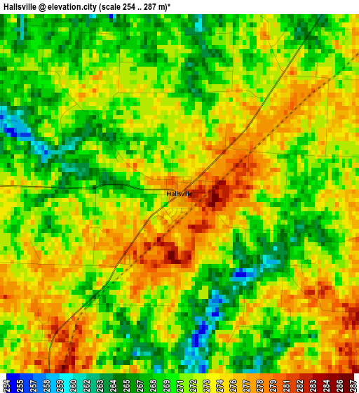 Hallsville elevation map