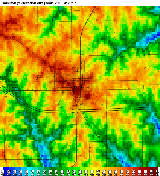 Hamilton elevation map