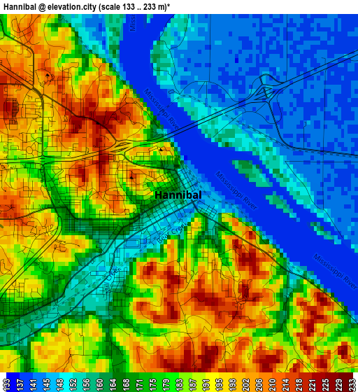 Hannibal elevation map