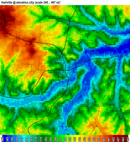 Hartville elevation map