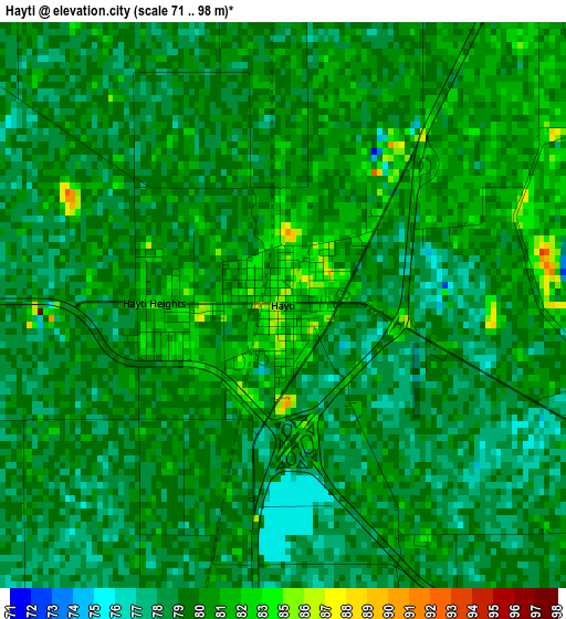 Hayti elevation map