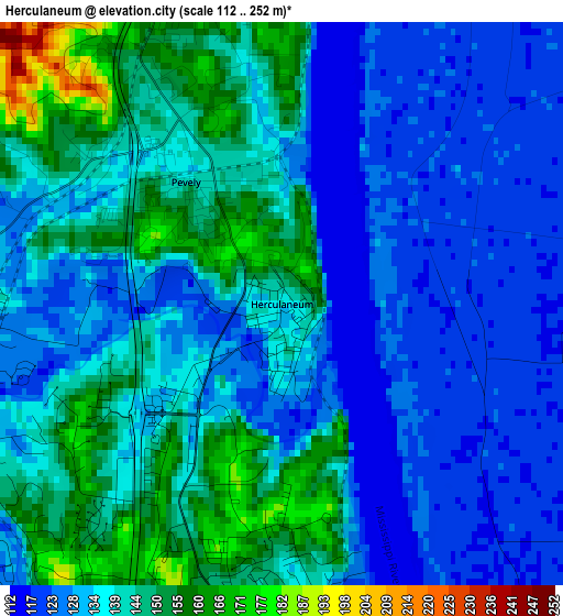 Herculaneum elevation map