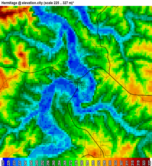 Hermitage elevation map