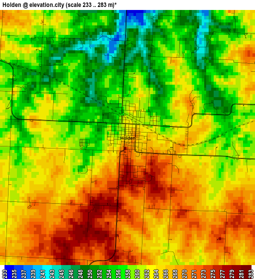 Holden elevation map