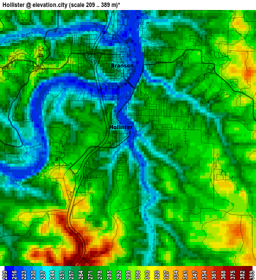 Hollister elevation map