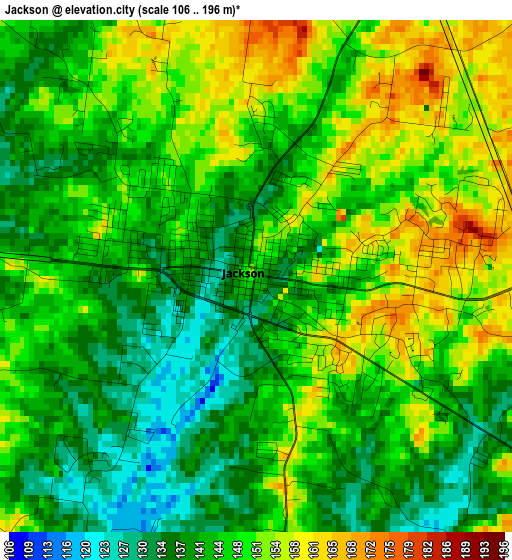 Jackson elevation map