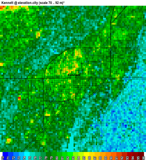 Kennett elevation map