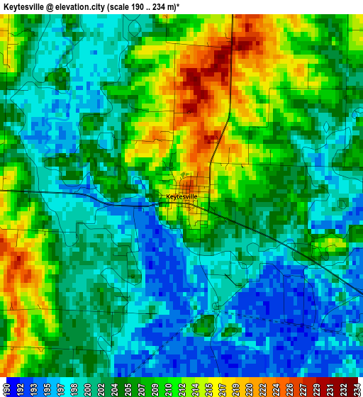 Keytesville elevation map