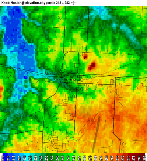 Knob Noster elevation map