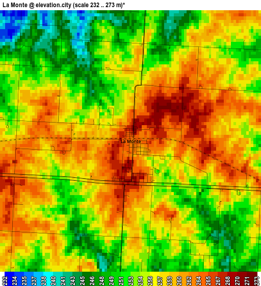 La Monte elevation map