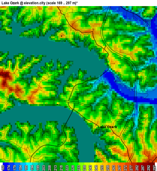 Lake Ozark elevation map