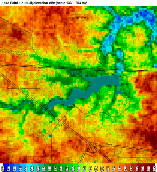 Lake Saint Louis elevation map