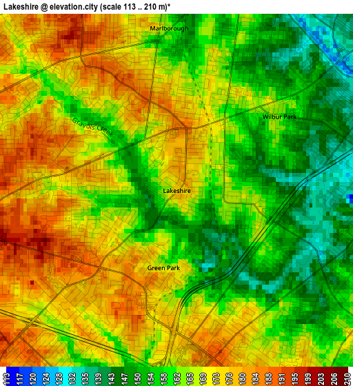 Lakeshire elevation map