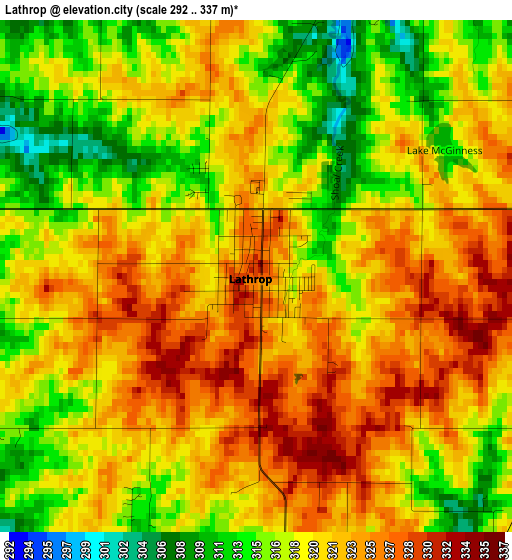 Lathrop elevation map