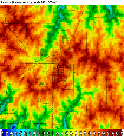 Lawson elevation map