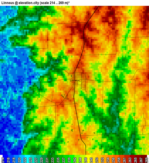 Linneus elevation map