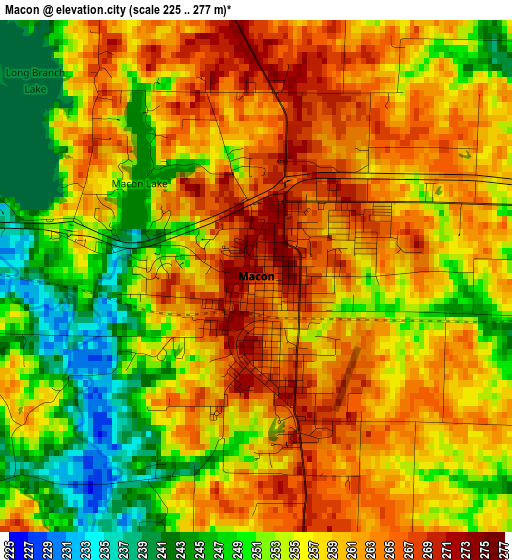 Macon elevation map