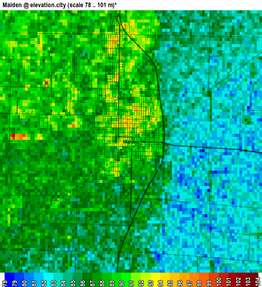 Malden elevation map