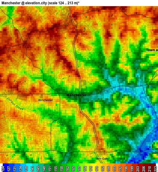 Manchester elevation map