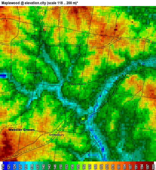 Maplewood elevation map