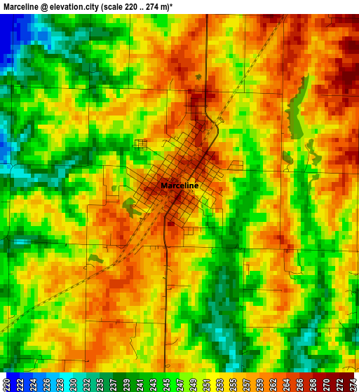 Marceline elevation map