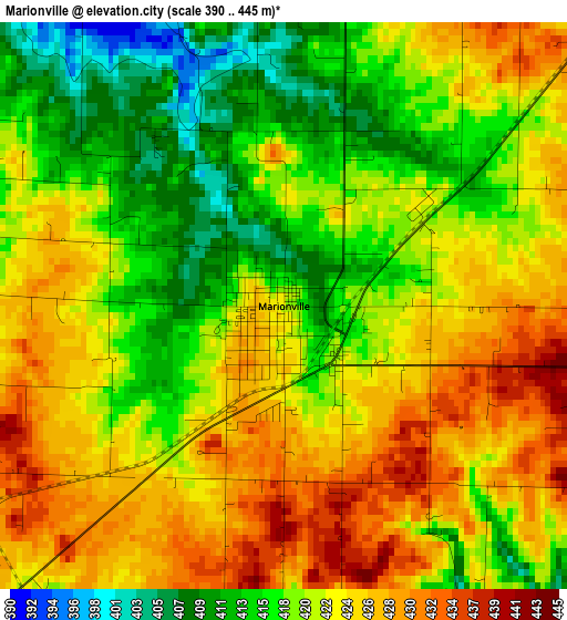 Marionville elevation map