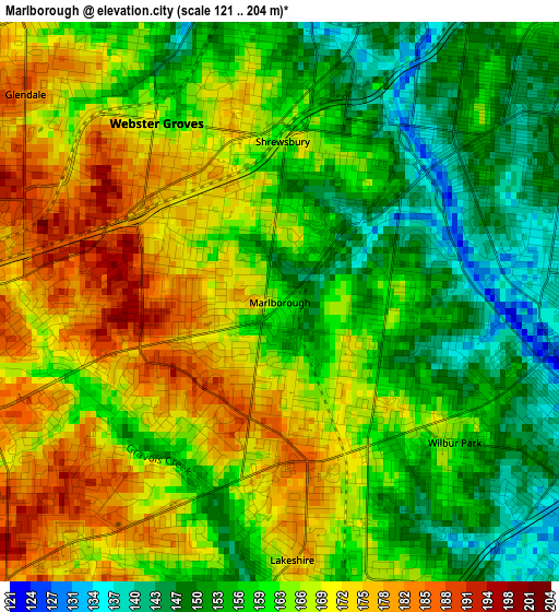 Marlborough elevation map