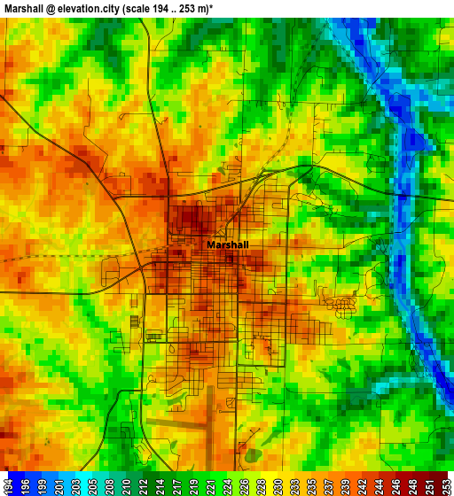 Marshall elevation map