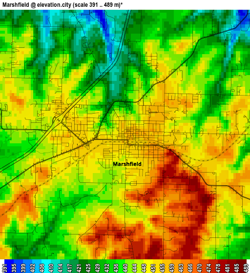 Marshfield elevation map