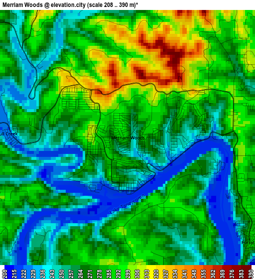 Merriam Woods elevation map