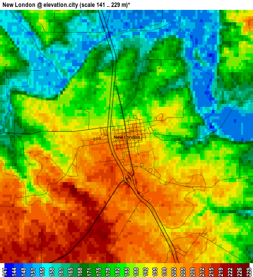 New London elevation map