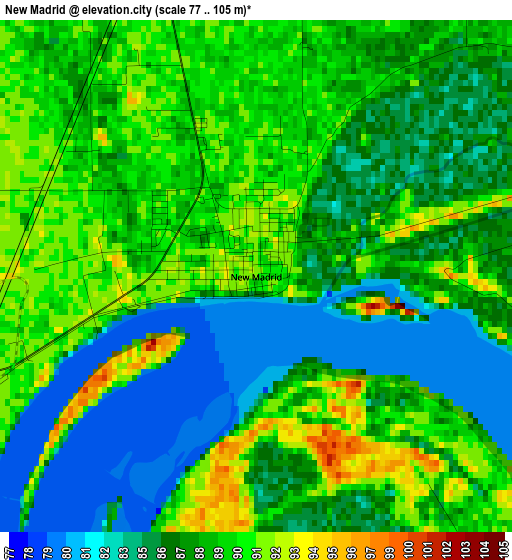 New Madrid elevation map