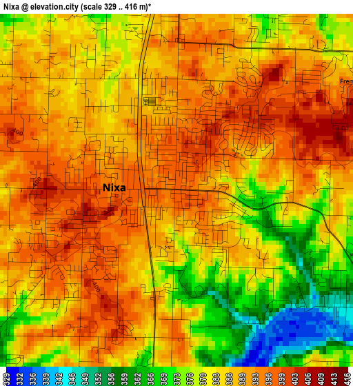 Nixa elevation map