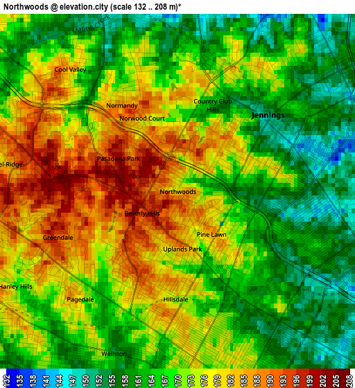 Northwoods elevation map