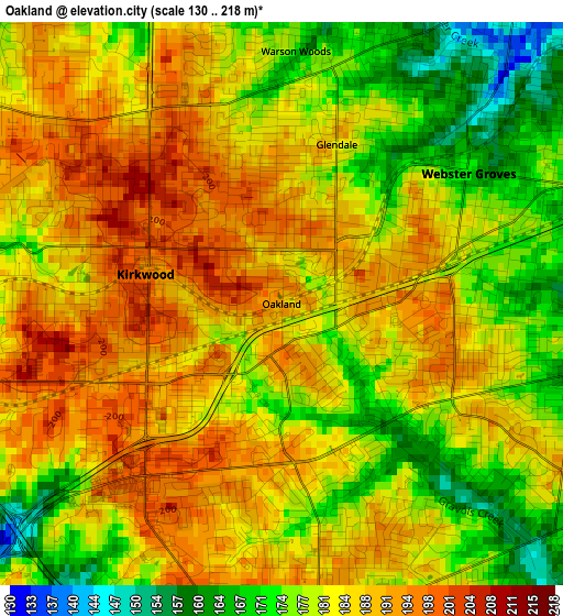 Oakland elevation map