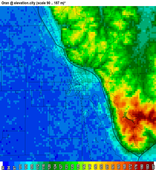 Oran elevation map