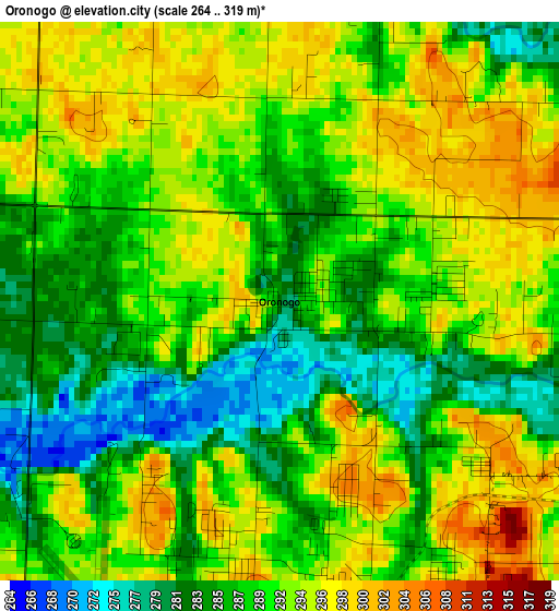 Oronogo elevation map