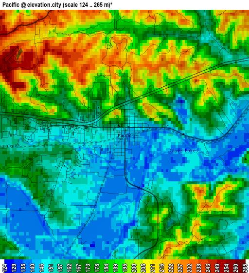 Pacific elevation map