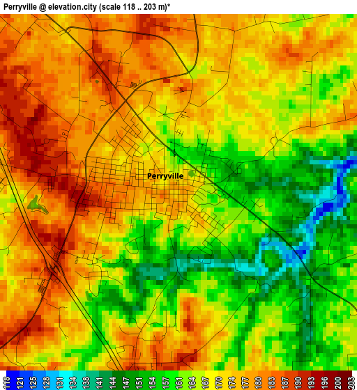 Perryville elevation map