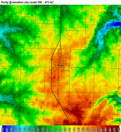 Purdy elevation map