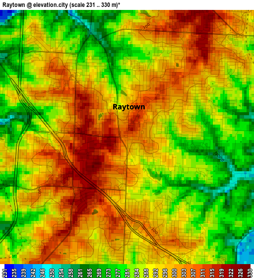 Raytown elevation map