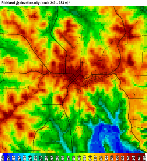 Richland elevation map