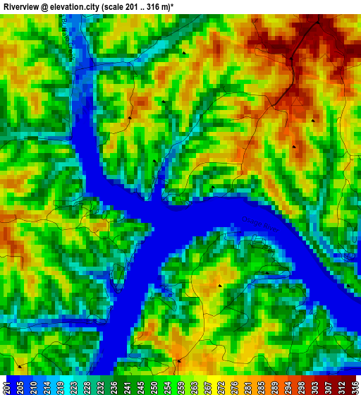 Riverview elevation map