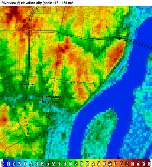 Riverview elevation map